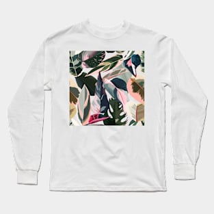 Chic and Modern Tropical Foliage Long Sleeve T-Shirt